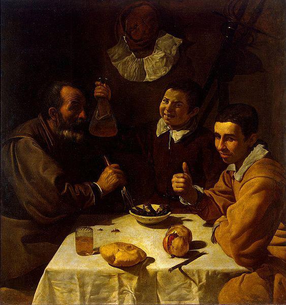 Diego Velazquez Drei Manner am Tisch oil painting image